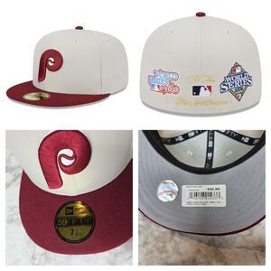 New Era Philadelphia Phillies Cooperstown Varsity Letter Fitted Hat 7 3/8